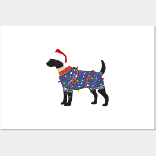 Black Lab Ugly Christmas Sweater Posters and Art